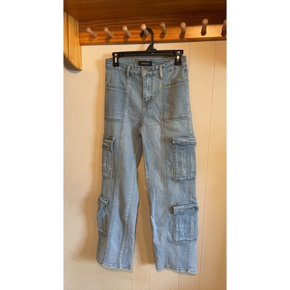 Between Us Light Blue Denim Cargo Pants